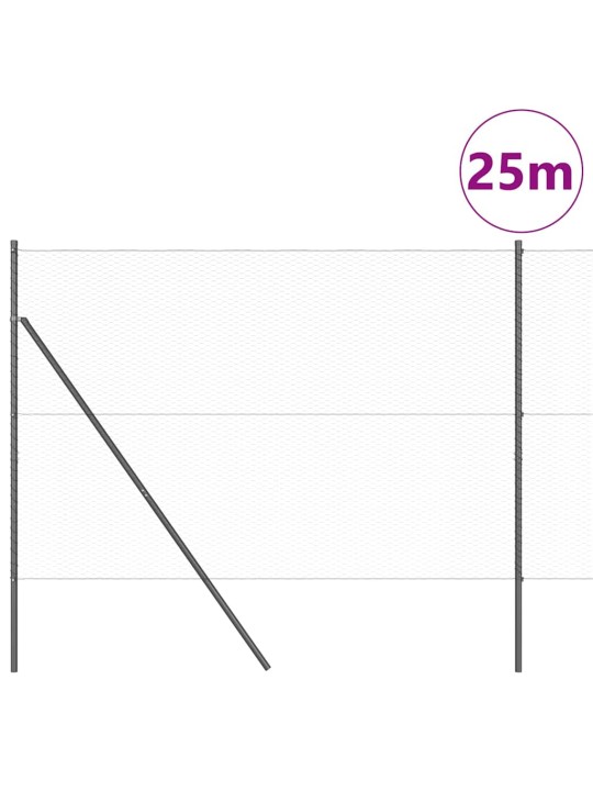 Žogs ar stabiem. pelēka 1.6 x 25 m pvc pārklāts tērauds