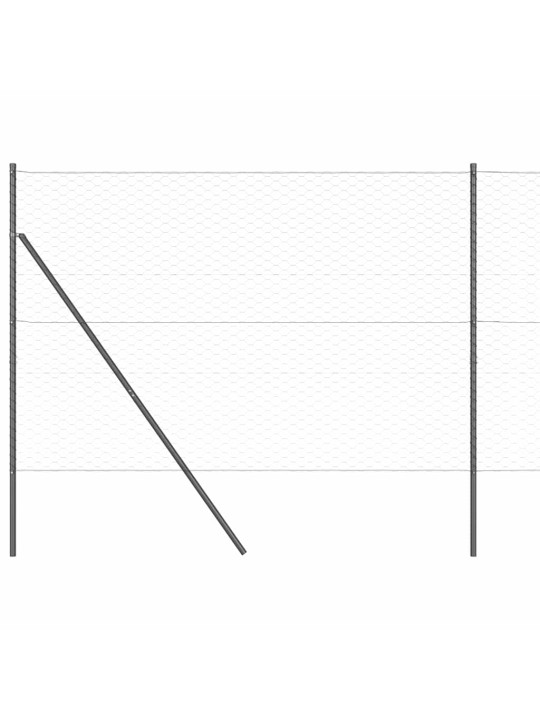 Žogs ar stabiem. pelēka 1.6 x 25 m pvc pārklāts tērauds