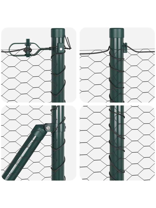 Žogs ar stabiem. pelēka 0.4 x 50 m pvc pārklāts tērauds