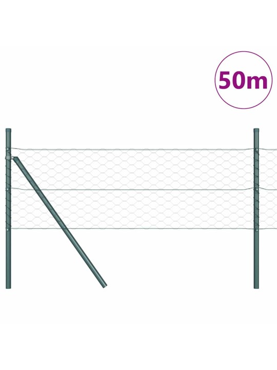 Žogs ar stabiem. pelēka 0.4 x 50 m pvc pārklāts tērauds