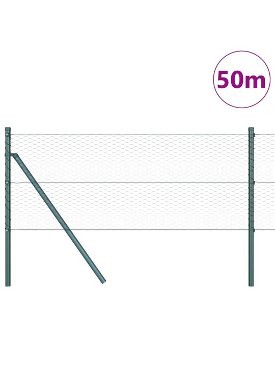 Žogs ar stabiem. pelēka 0.6 x 50 m pvc pārklāts tērauds