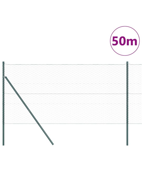 Žogs ar stabiem. pelēka 1 x 50 m pvc pārklāts tērauds