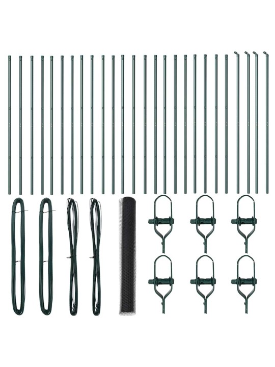 Žogs ar stabiem. pelēka 1.4 x 50 m pvc pārklāts tērauds
