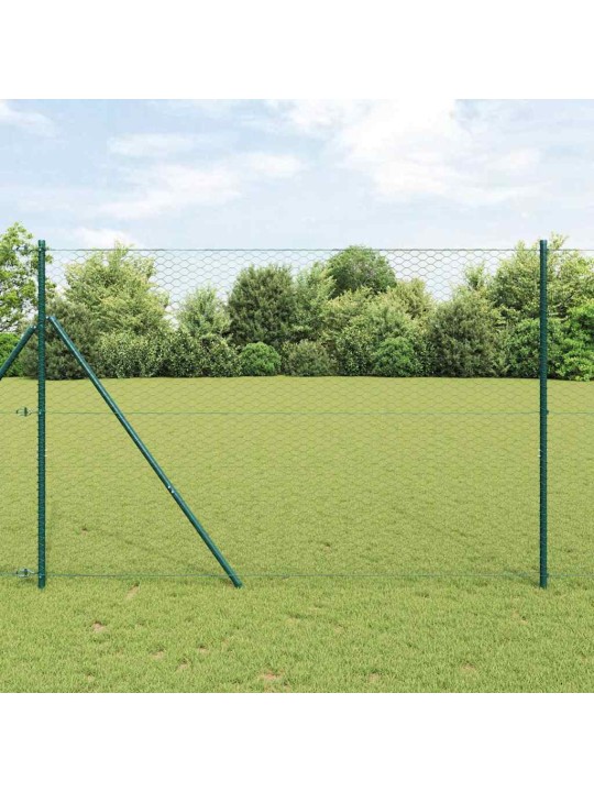 Žogs ar stabiem. pelēka 1.5 x 50 m pvc pārklāts tērauds