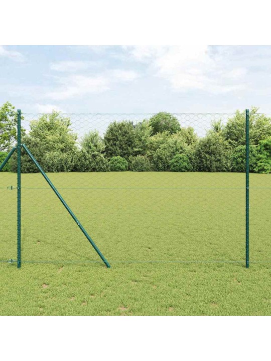 Žogs ar stabiem. pelēka 1.6 x 50 m pvc pārklāts tērauds