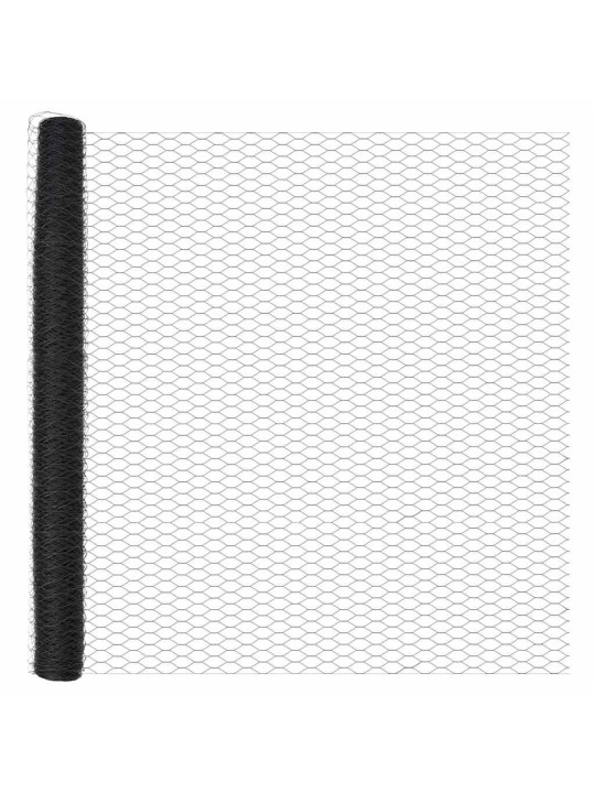 Žogs ar stabiem. pelēka 1.6 x 50 m pvc pārklāts tērauds