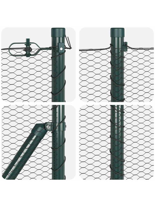 Žogs ar stabiem. pelēka 0.4 x 100 m pvc pārklāts tērauds