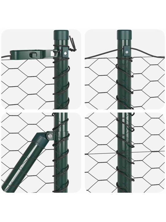 Žogs ar stabiem. pelēka 0.4 x 100 m pvc pārklāts tērauds