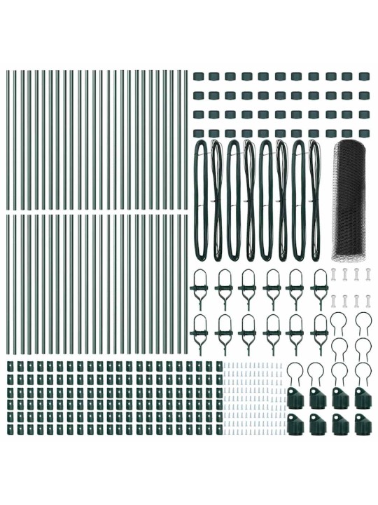 Žogs ar stabiem. pelēka 0.5 x 100 m pvc pārklāts tērauds