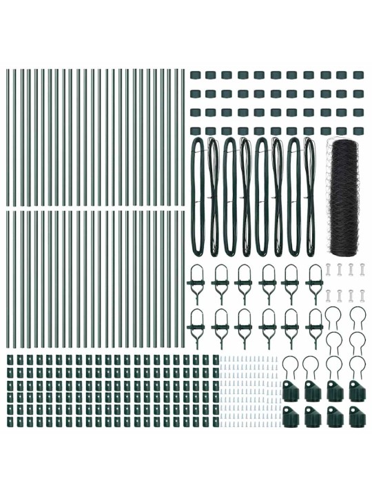 Žogs ar stabiem. pelēka 0.5 x 100 m pvc pārklāts tērauds