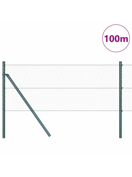 Žogs ar stabiem. pelēka 0.6 x 100 m pvc pārklāts tērauds