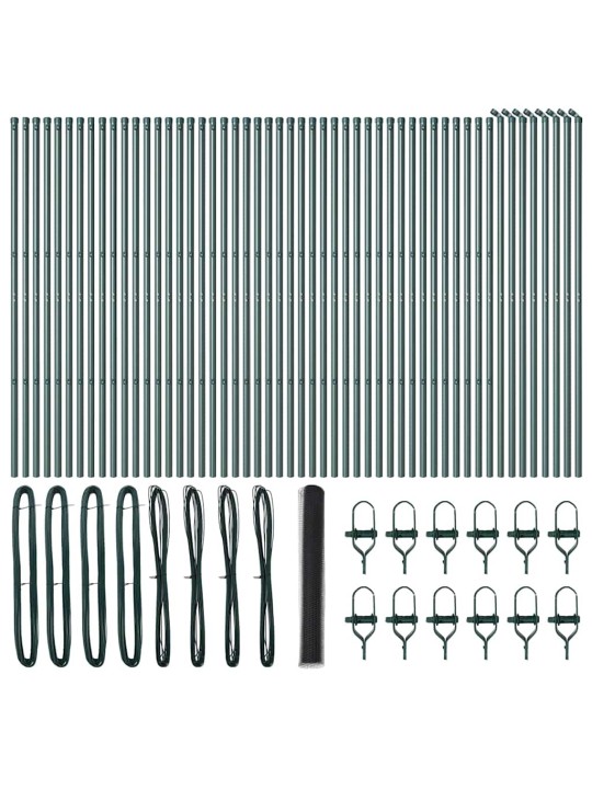 Žogs ar stabiem. pelēka 1 x 100 m pvc pārklāts tērauds