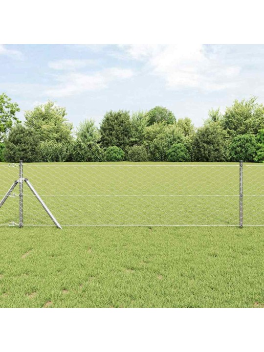 Žogs ar stabiem. sudraba 0.6 x 10 m pvc pārklāts tērauds