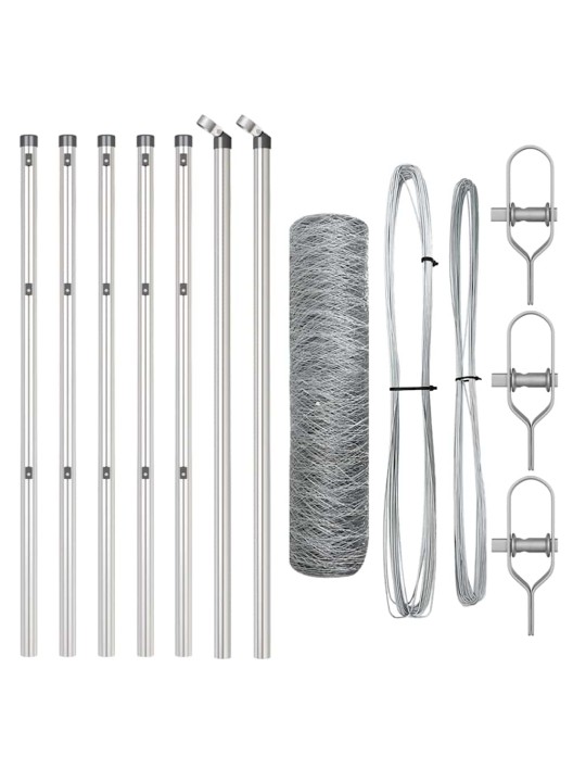 Žogs ar stabiem. sudraba 0.6 x 10 m pvc pārklāts tērauds