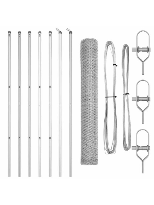 Žogs ar stabiem. sudraba 1.4 x 10 m pvc pārklāts tērauds