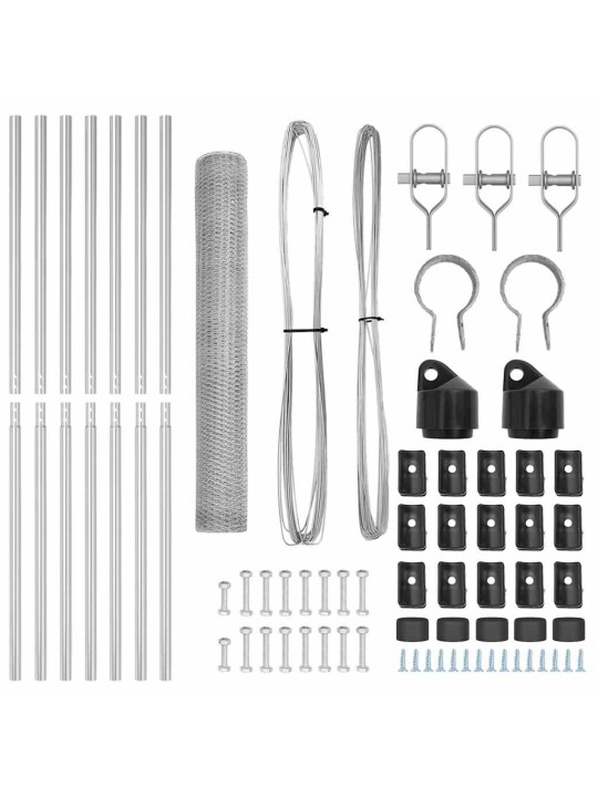 Žogs ar stabiem. sudraba 1.4 x 10 m pvc pārklāts tērauds