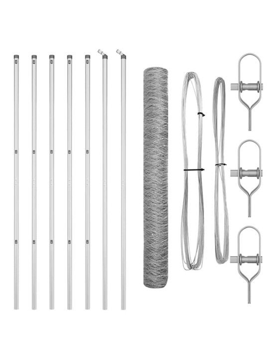 Žogs ar stabiem. sudraba 1.4 x 10 m pvc pārklāts tērauds