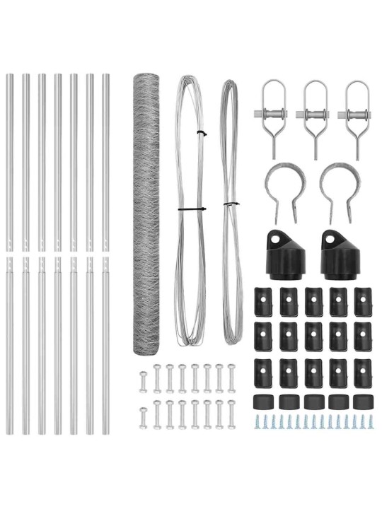 Žogs ar stabiem. sudraba 1.6 x 10 m pvc pārklāts tērauds