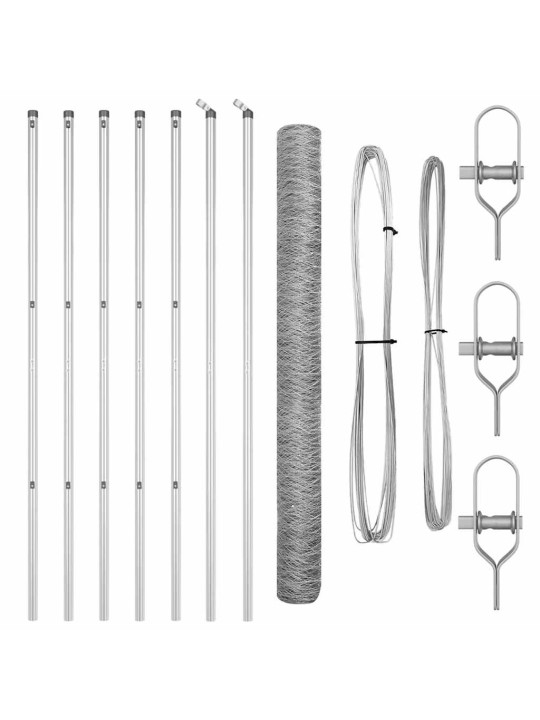 Žogs ar stabiem. sudraba 1.6 x 10 m pvc pārklāts tērauds
