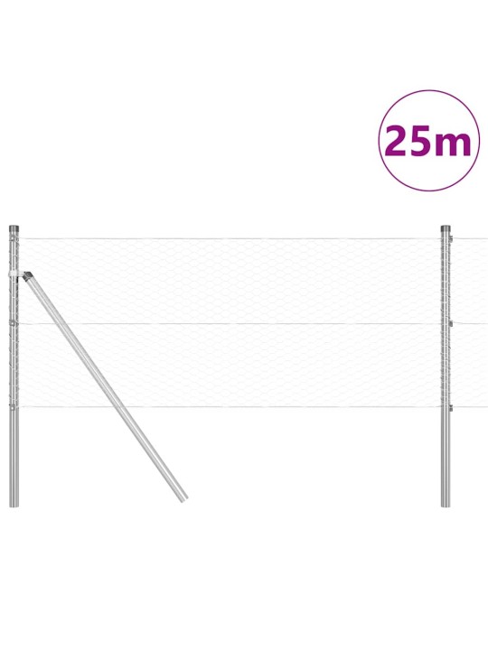 Žogs ar stabiem. sudraba 0.6 x 25 m pvc pārklāts tērauds