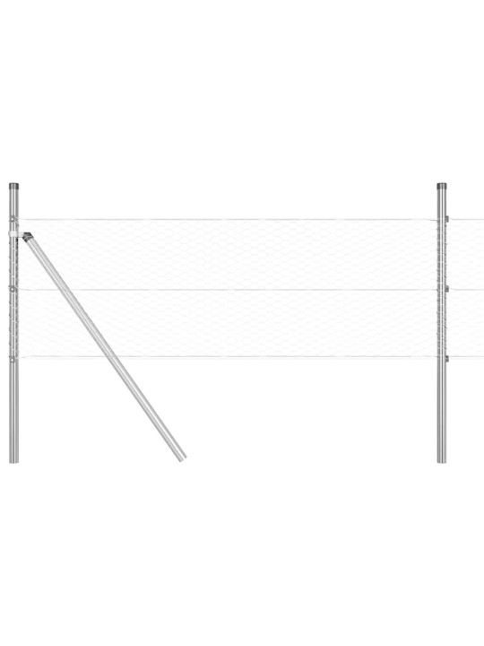 Žogs ar stabiem. sudraba 0.8 x 25 m pvc pārklāts tērauds