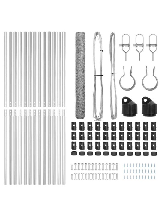 Žogs ar stabiem. sudraba 1.4 x 25 m pvc pārklāts tērauds