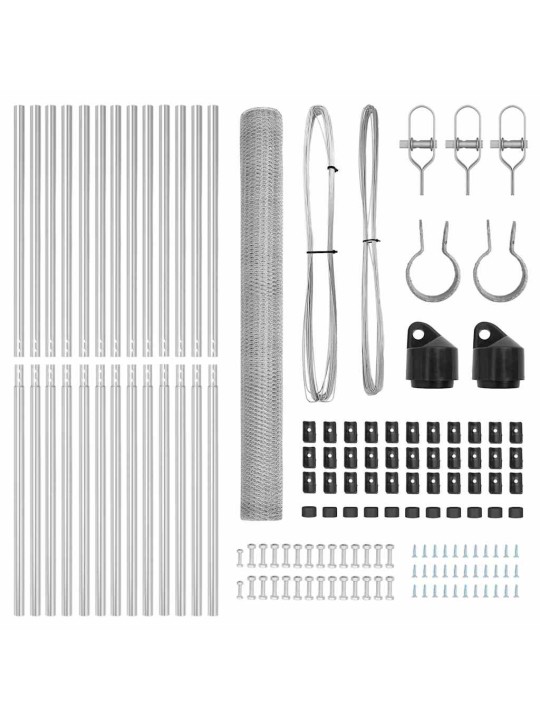Žogs ar stabiem. sudraba 1.6 x 25 m pvc pārklāts tērauds