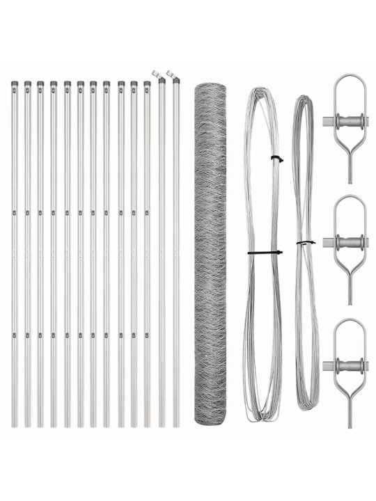 Žogs ar stabiem. sudraba 1.6 x 25 m pvc pārklāts tērauds