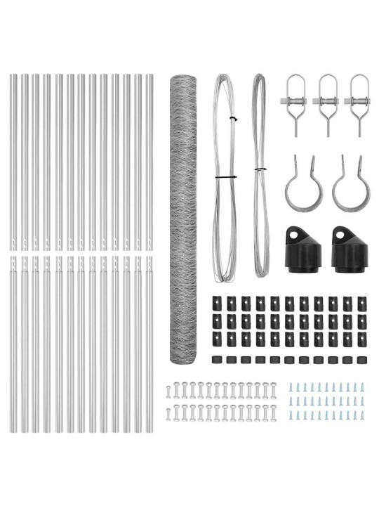 Žogs ar stabiem. sudraba 1.6 x 25 m pvc pārklāts tērauds