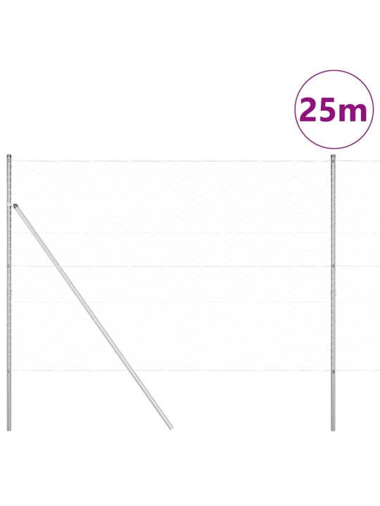 Žogs ar stabiem. sudraba 1.6 x 25 m pvc pārklāts tērauds