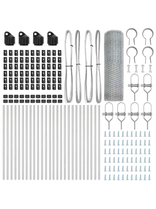 Žogs ar stabiem. sudraba 0.8 x 50 m pvc pārklāts tērauds