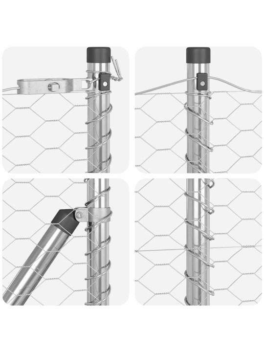 Žogs ar stabiem. sudraba 0.8 x 50 m pvc pārklāts tērauds