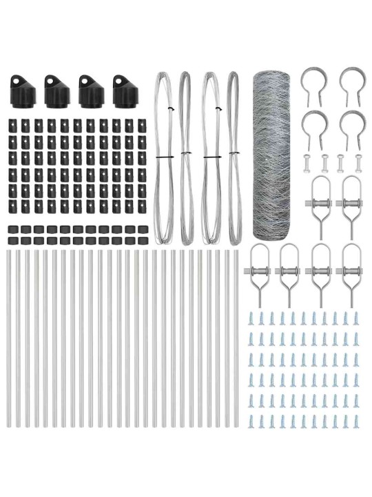 Žogs ar stabiem. sudraba 0.8 x 50 m pvc pārklāts tērauds