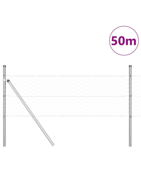 Žogs ar stabiem. sudraba 0.8 x 50 m pvc pārklāts tērauds