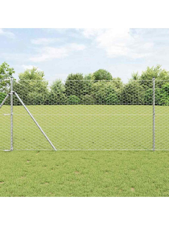 Žogs ar stabiem. sudraba 1.4 x 50 m pvc pārklāts tērauds