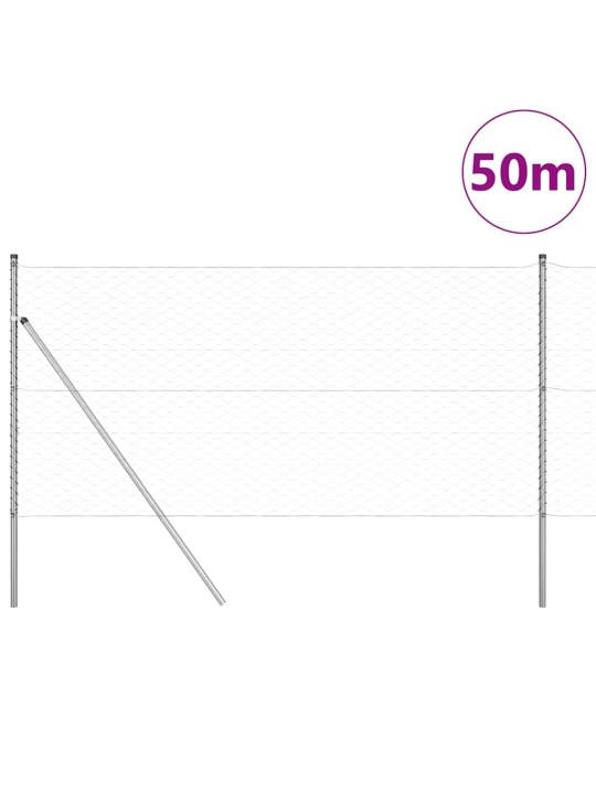 Žogs ar stabiem. sudraba 1.4 x 50 m pvc pārklāts tērauds