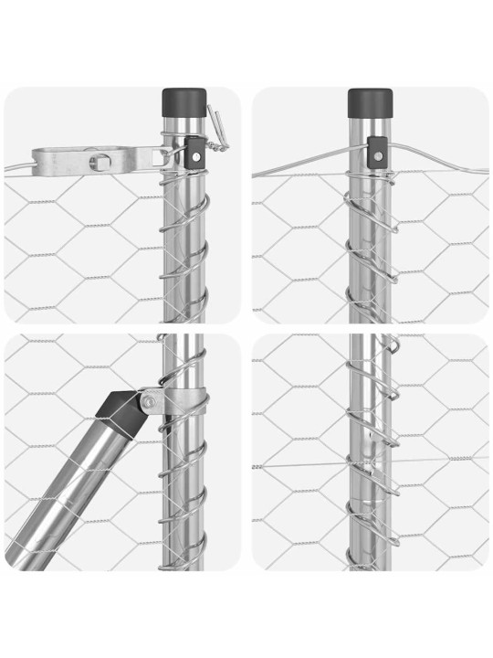 Žogs ar stabiem. sudraba 1.6 x 50 m pvc pārklāts tērauds