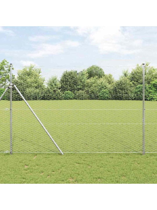 Žogs ar stabiem. sudraba 1.6 x 50 m pvc pārklāts tērauds