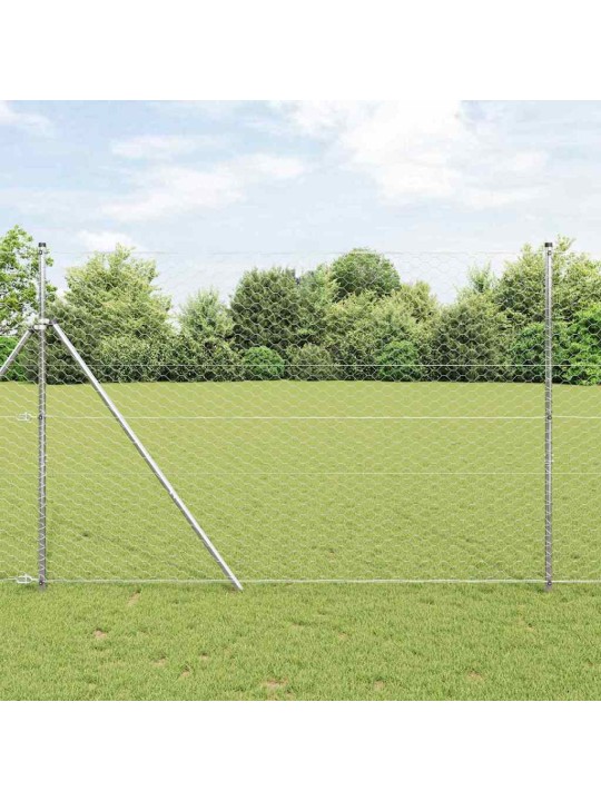 Žogs ar stabiem. sudraba 1.6 x 50 m pvc pārklāts tērauds