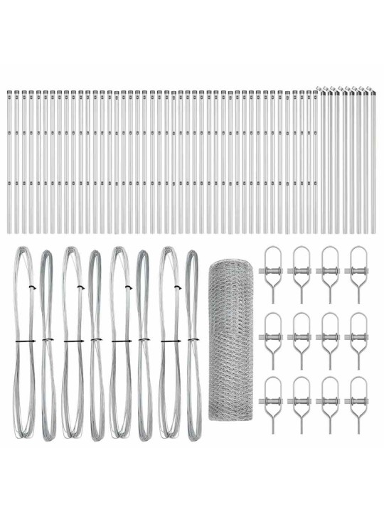 Žogs ar stabiem. sudraba 0.8 x 100 m pvc pārklāts tērauds