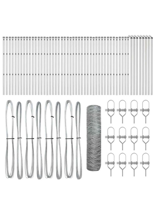 Žogs ar stabiem. sudraba 0.8 x 100 m pvc pārklāts tērauds