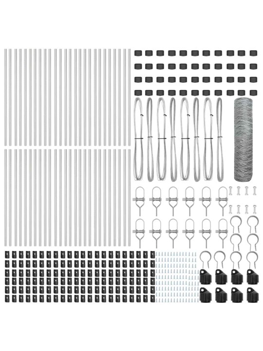 Žogs ar stabiem. sudraba 0.8 x 100 m pvc pārklāts tērauds