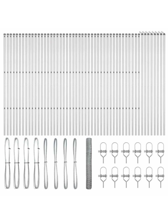 Žogs ar stabiem. sudraba 1.2 x 100 m pvc pārklāts tērauds
