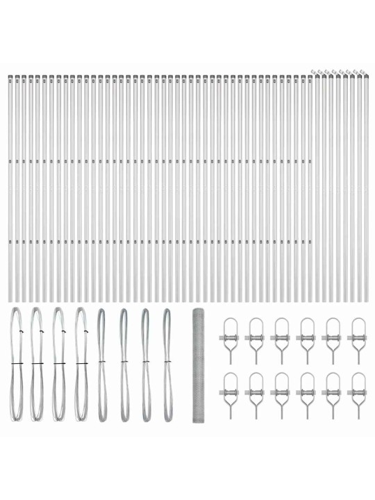 Žogs ar stabiem. sudraba 1.6 x 100 m pvc pārklāts tērauds