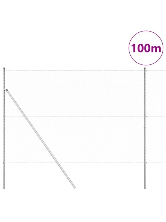 Žogs ar stabiem. sudraba 1.6 x 100 m pvc pārklāts tērauds