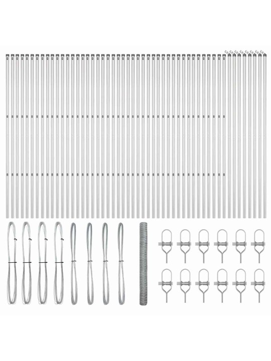 Žogs ar stabiem. sudraba 1.6 x 100 m pvc pārklāts tērauds