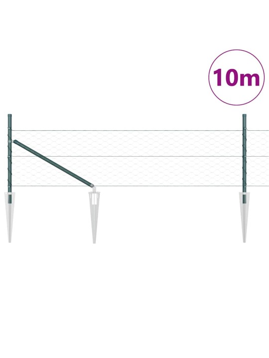 Žogs ar stabiem. zaļa 0.5 x 10 m pvc pārklāts tērauds