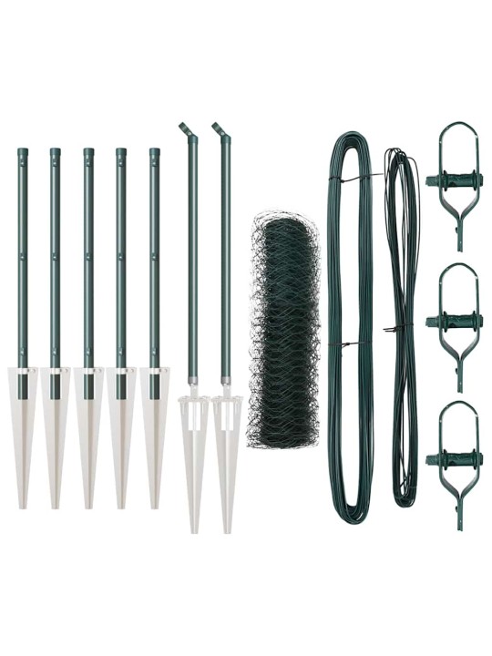Žogs ar stabiem. zaļa 0.6 x 10 m pvc pārklāts tērauds