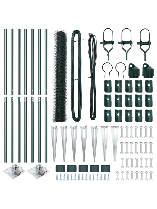 Žogs ar stabiem. zaļa 1.2 x 10 m pvc pārklāts tērauds
