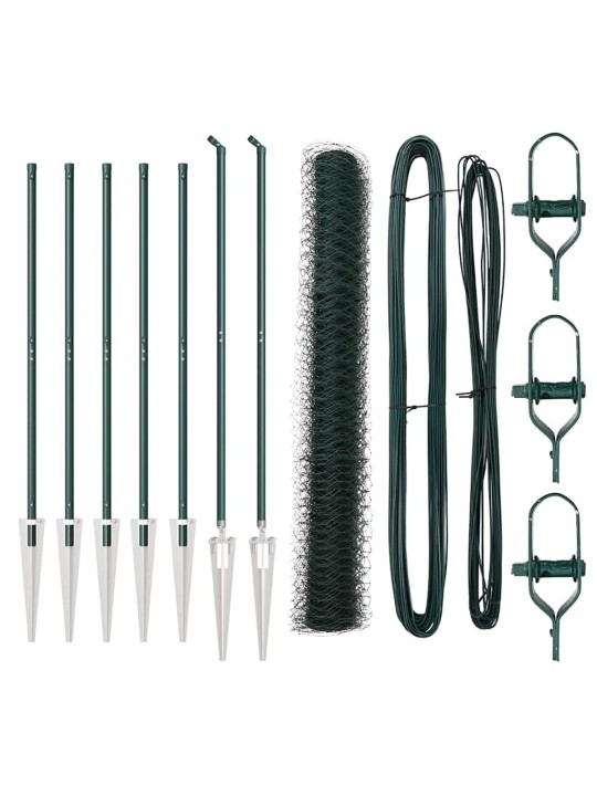 Žogs ar stabiem. zaļa 1.2 x 10 m pvc pārklāts tērauds
